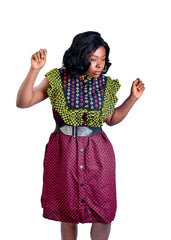 Classy Maroon & Gold Dress