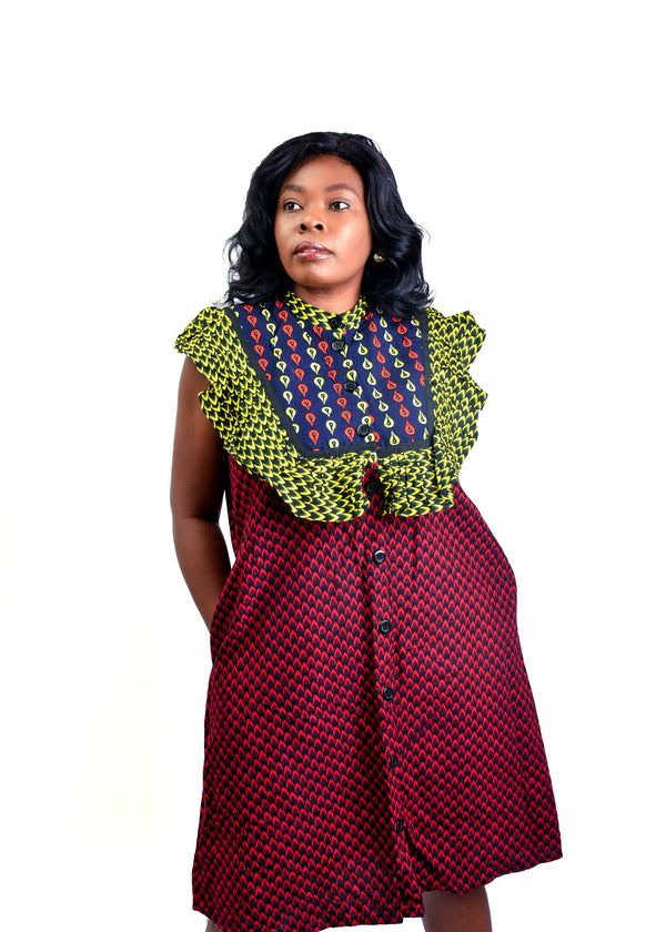 Classy Maroon & Gold Dress