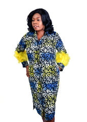 Electrifying Blue & Gold Dress