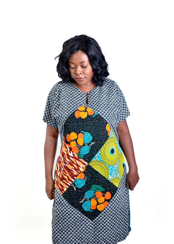 Sensational Multicolored Patterned Dress