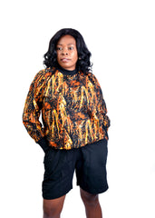Fiery Orange Black & Red Shirt and Shorts set
