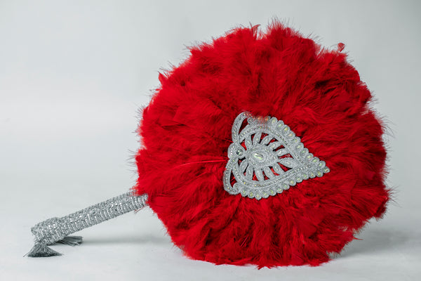 Lavish Red Gorgeous African/ Nigerian Hand Fan Wedding and Party