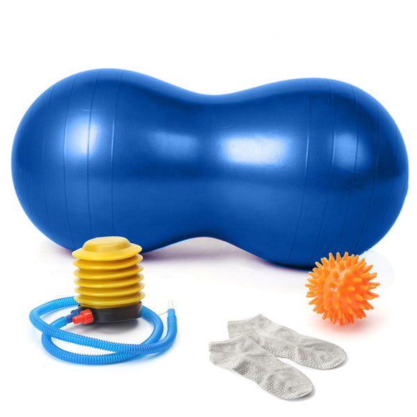 Peanut Birthing Yoga Ball Kit With Non Skid Sock And Spikey Stress Ball