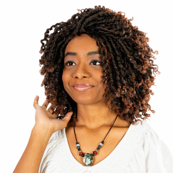 Dreadlock Wig Short Twist Wigs for Black Women Afro Curly Synthetic Wig 1B/30